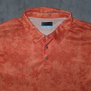 PGA‎ TOUR Golf Shirt Mens XL X-Large Bright Orange Performance Polo